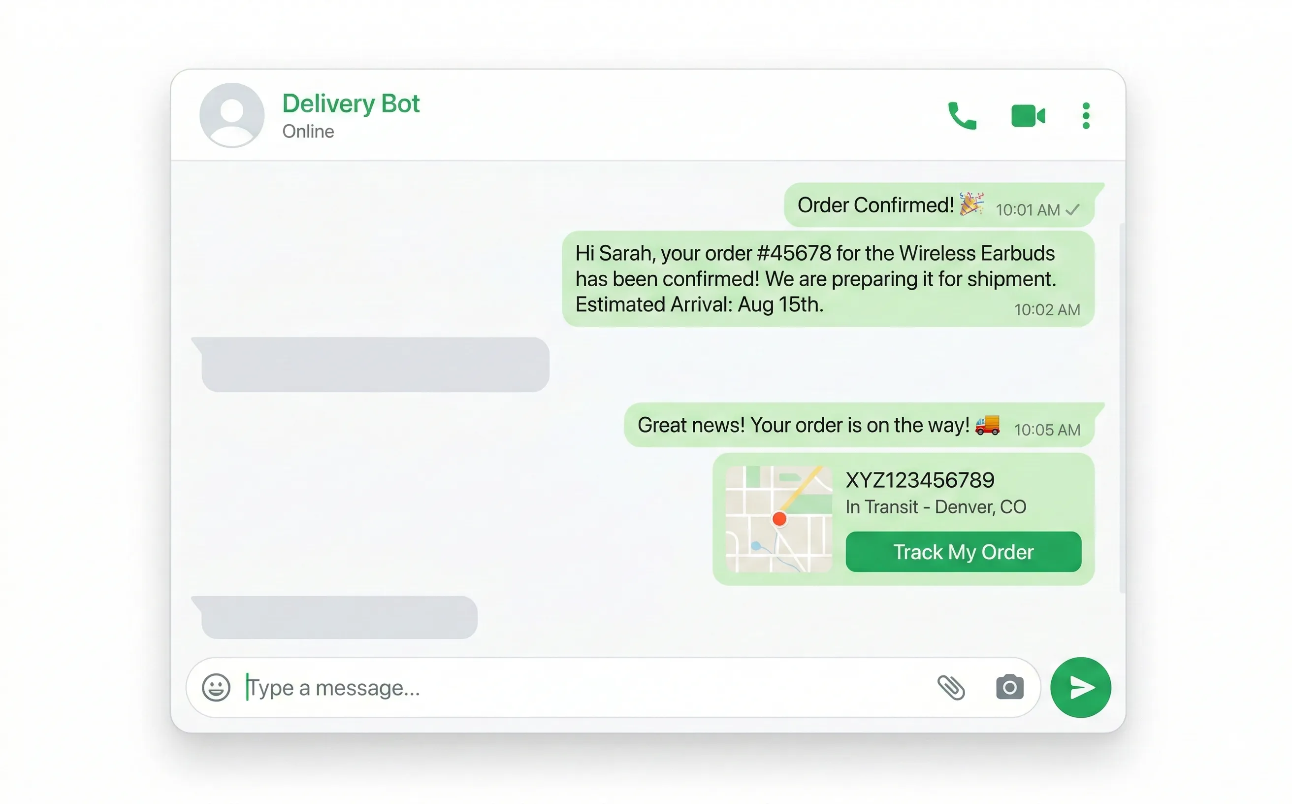 Order and delivery updates